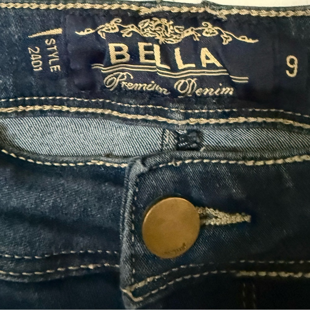 Bella Premium Denim Flare Jeans - Dark Wash Blue - Size 9 - Picture 3 of 10